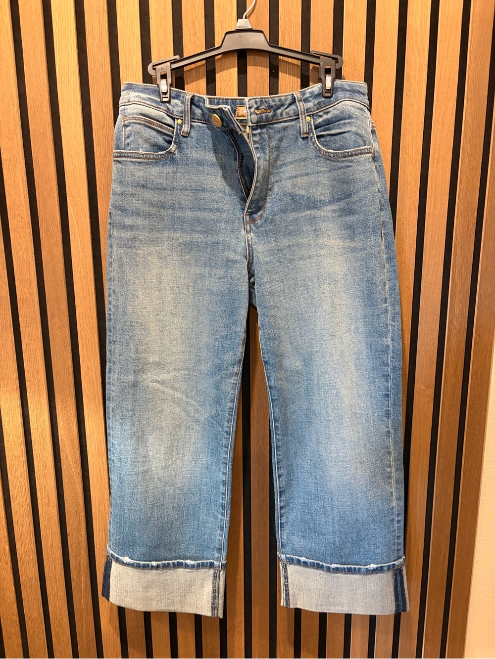 Kut from the Kloth Light Blue Relaxed Straight Jeans.     Size down runs large